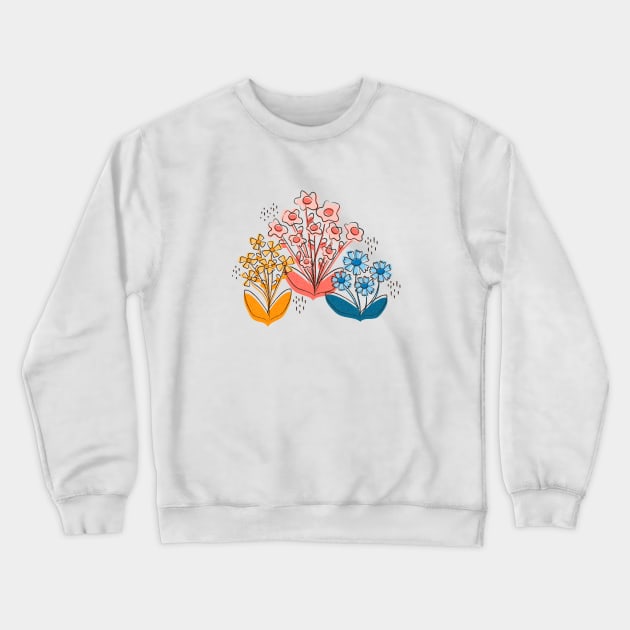 Toile Wildflower Crewneck Sweatshirt by MegDig Design